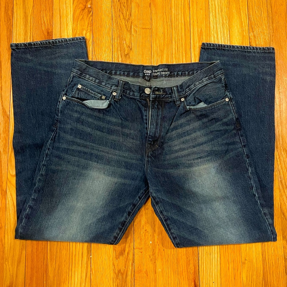 Straight leg denim jeans